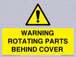 WARNING ROTATING PARTS BEHIND COVER